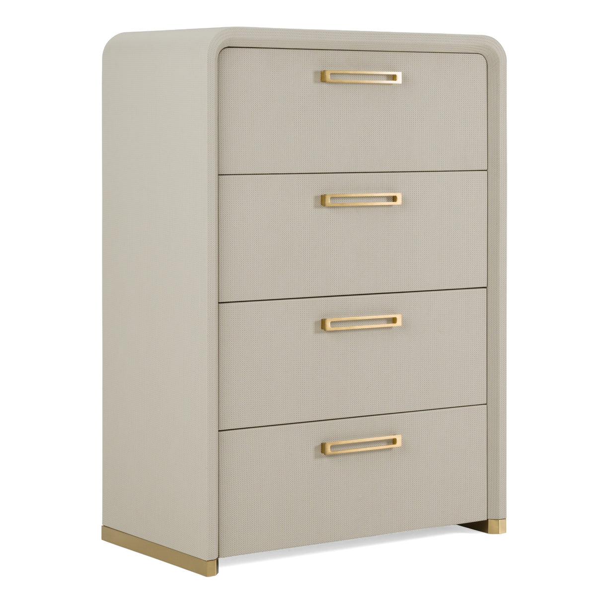 Florence - Modern Beige Leatherette + Gold Chest - View Image 1