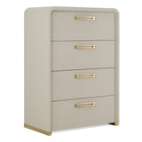 Florence - Modern Beige Leatherette + Gold Chest - View Image 1