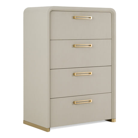 Florence - Modern Beige Leatherette + Gold Chest - View Image 1