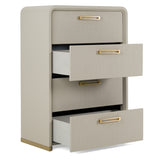 Florence - Modern Beige Leatherette + Gold Chest - View Image 1