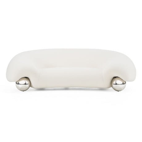 Fortune - Contemporary White Fabric Sofa - View Image 1