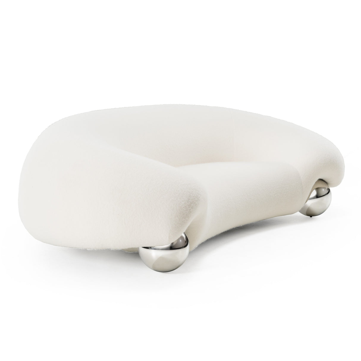 Fortune - Contemporary White Fabric Sofa - View Image 1