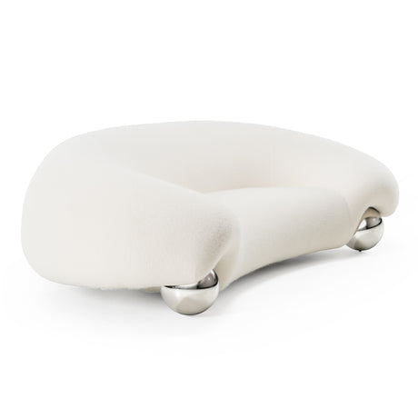 Fortune - Contemporary White Fabric Sofa - View Image 1