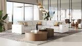 Frazier - Modern White Leather Sectional Sofa with 3 Recliners - View Image 1