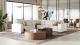 Frazier - Modern White Leather Sectional Sofa with 3 Recliners - View Image 1
