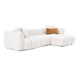 Freya - Modern Beige Fabric Sectional Sofa w/ Console - View Image 1