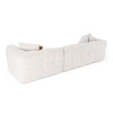 Freya - Modern Beige Fabric Sectional Sofa w/ Console - View Image 1