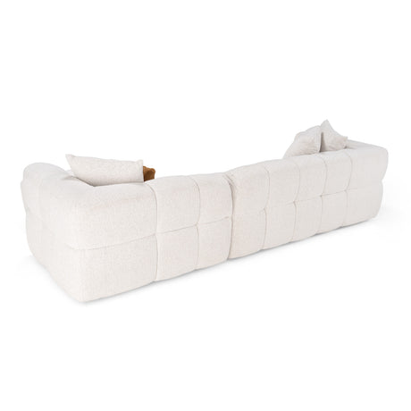 Freya - Modern Beige Fabric Sectional Sofa w/ Console - View Image 1