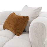 Freya - Modern Beige Fabric Sectional Sofa w/ Console - View Image 1