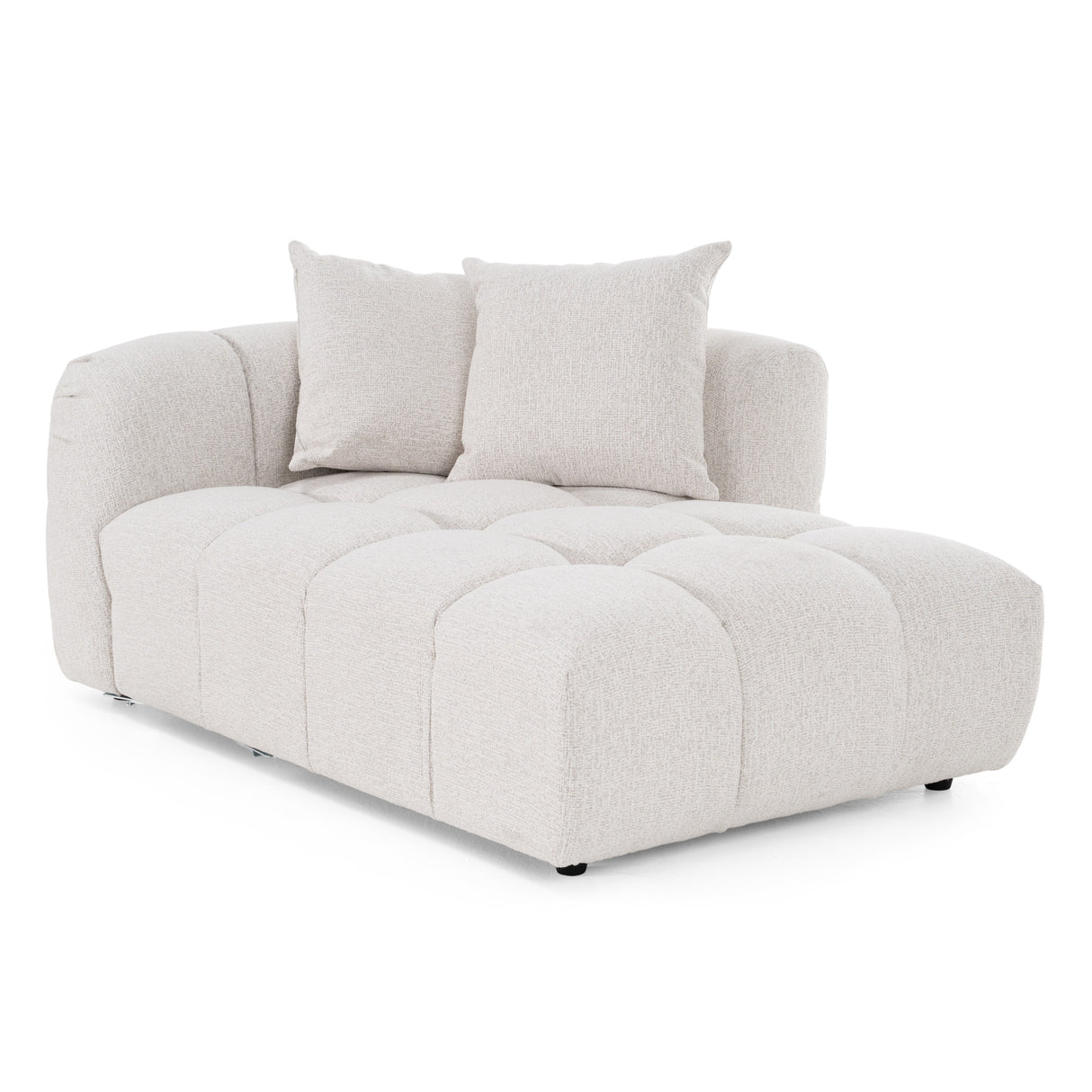 Freya - Modern Beige Fabric Sectional Sofa w/ Console - View Image 1