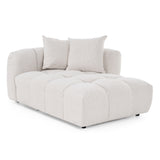Freya - Modern Beige Fabric Sectional Sofa w/ Console - View Image 1