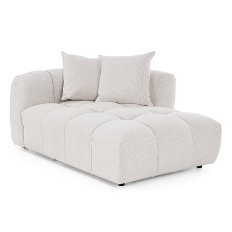Freya - Modern Beige Fabric Sectional Sofa w/ Console - View Image 1