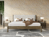 Queen Carolina - Modern Grey Fabric + Wenge Bedroom Set
