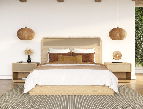 Gavin Modern Natural Ash & Rattan 4-Piece Bedroom Set – VIG Furniture - sold by Home Elegance USA