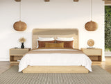 Eastern King Gavin - Modern Natural Ash + Rattan Bedroom Set
