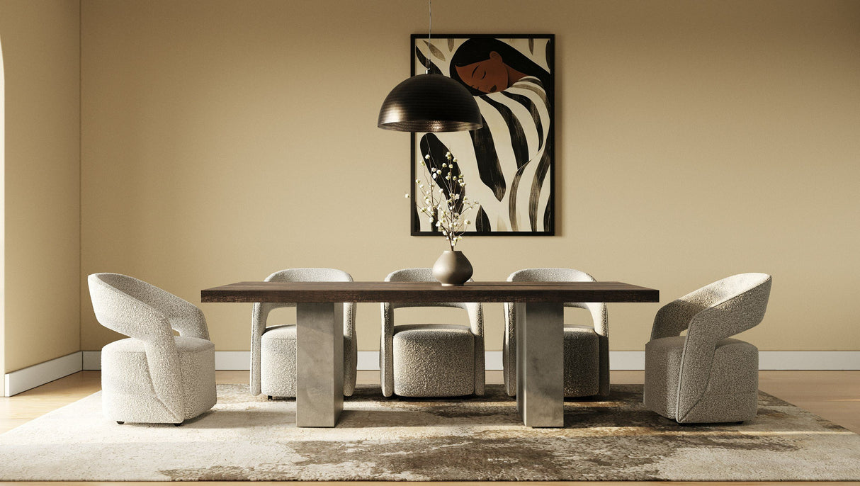 Modrest Renzo Modern Oak & Concrete 94" Dining Table