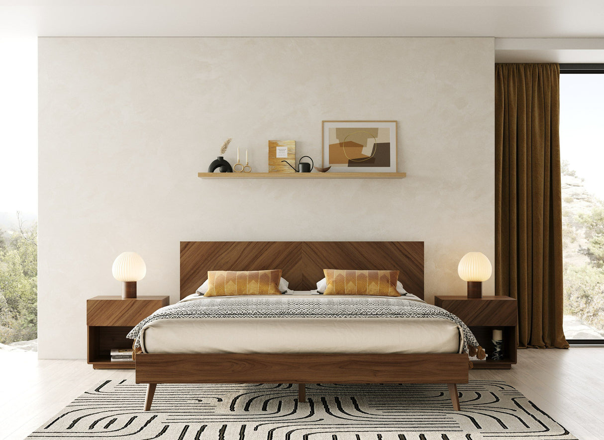 Kamela -Modern Walnut EK Bedroom Set