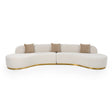 Divani Casa Frontier - Glam Beige Fabric Curved Sectional Sofa with Beige Pillows | Home Elegance USA