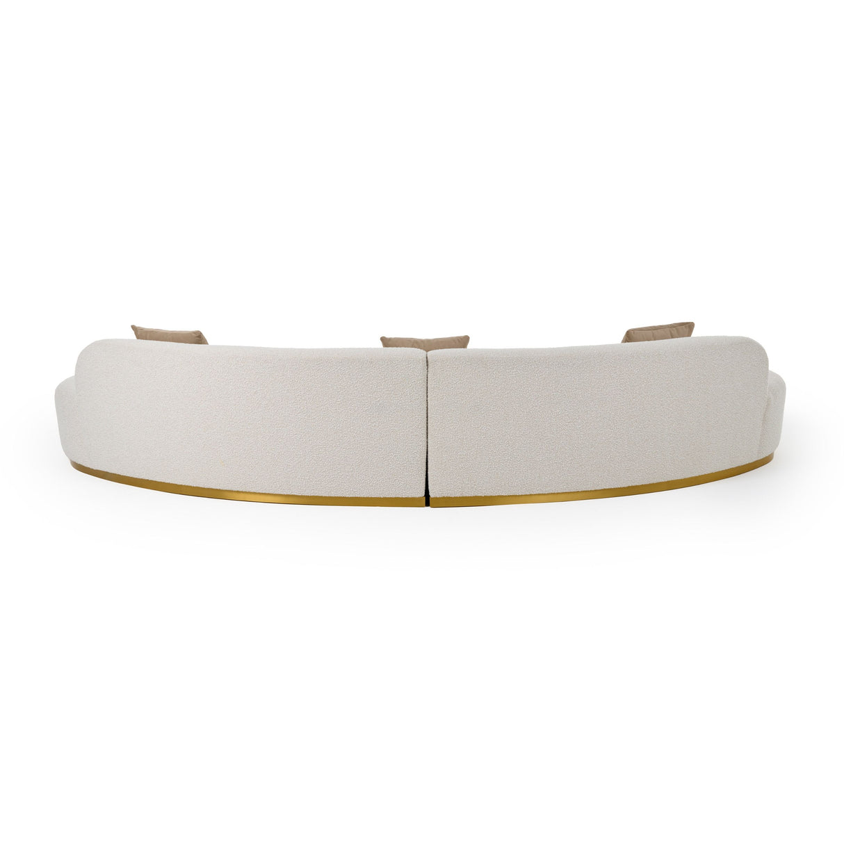 Divani Casa Frontier - Glam Beige Fabric Curved Sectional Sofa with Beige Pillows - Home Elegance USA