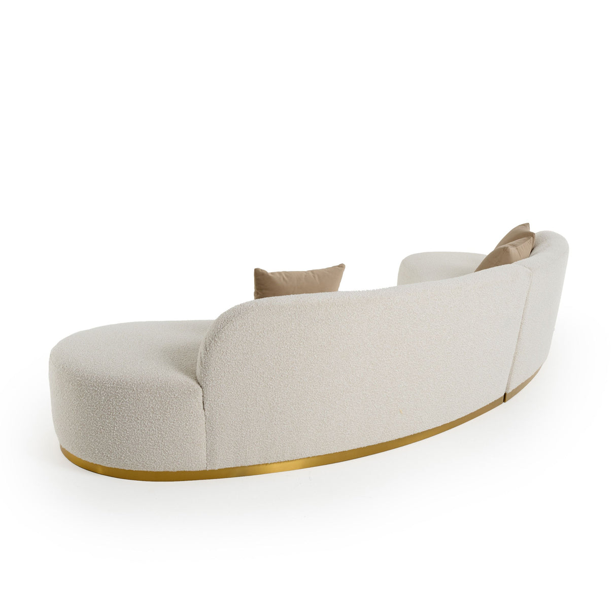 Divani Casa Frontier - Glam Beige Fabric Curved Sectional Sofa with Beige Pillows - Home Elegance USA