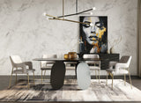 Modrest Maxine - Modern Hammered Grey Glass Rectangular Dining Table