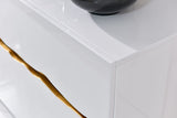 Modrest Aspen Modern White & Gold Buffet - Home Elegance USA