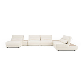 Garfield - Modern Off-White Leather 7-Piece Modular Sectional Sofa - View Image 1