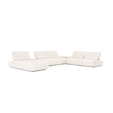 Garfield - Modern Off-White Leather 7-Piece Modular Sectional Sofa - View Image 1