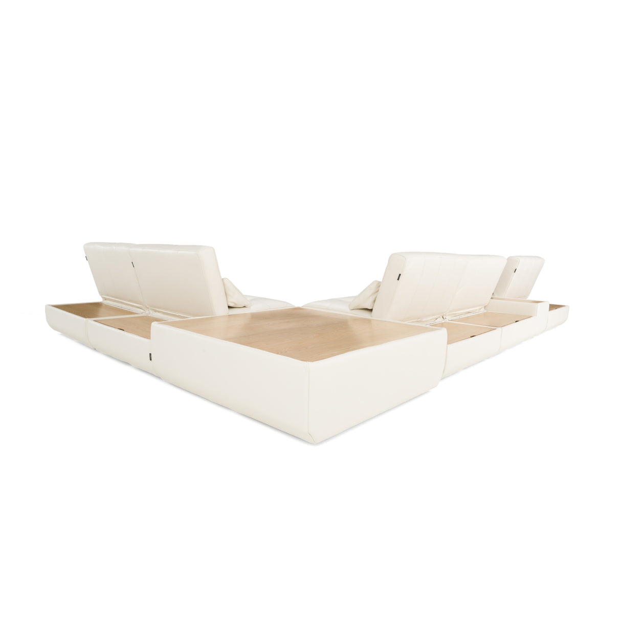 Garfield - Modern Off-White Leather 7-Piece Modular Sectional Sofa - View Image 1