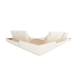 Garfield - Modern Off-White Leather 7-Piece Modular Sectional Sofa - View Image 1