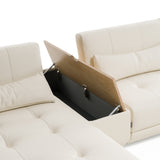 Garfield - Modern Off-White Leather 7-Piece Modular Sectional Sofa - View Image 1