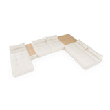 Garfield - Modern Off-White Leather 7-Piece Modular Sectional Sofa - View Image 1