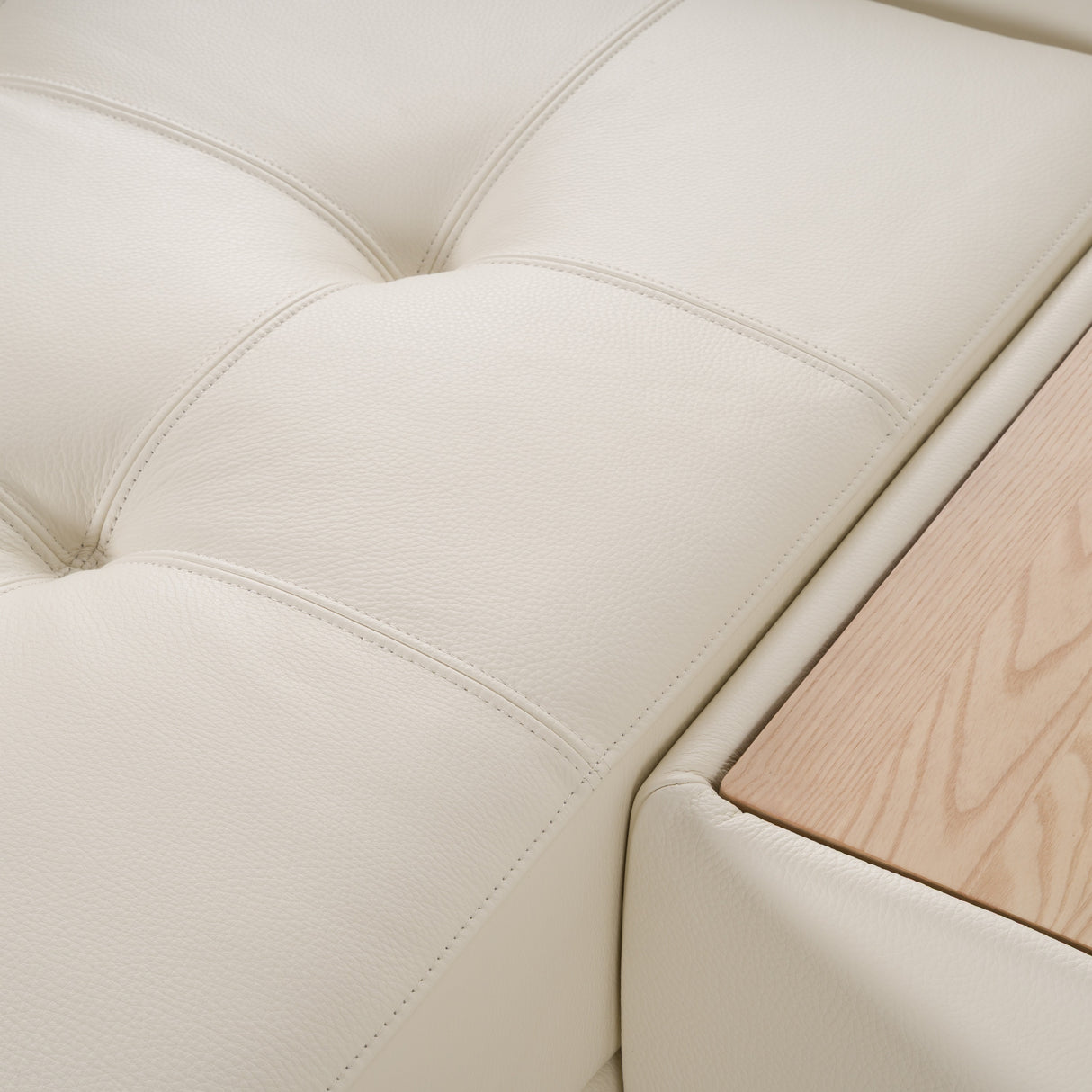 Garfield - Modern Off-White Leather 7-Piece Modular Sectional Sofa - View Image 1
