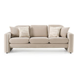 Gaston - Modern Beige Velvet Sofa - View Image 1