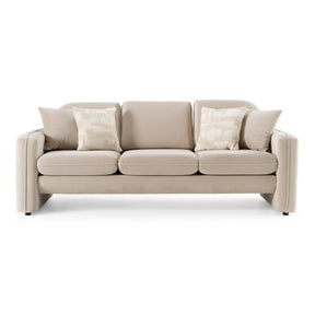 Gaston - Modern Beige Velvet Sofa - View Image 1