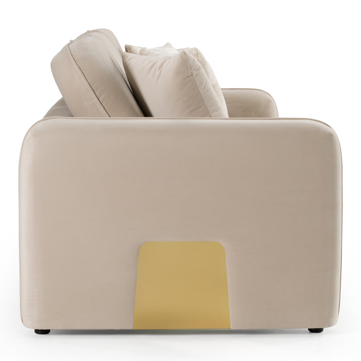 Gaston - Modern Beige Velvet Sofa - View Image 1