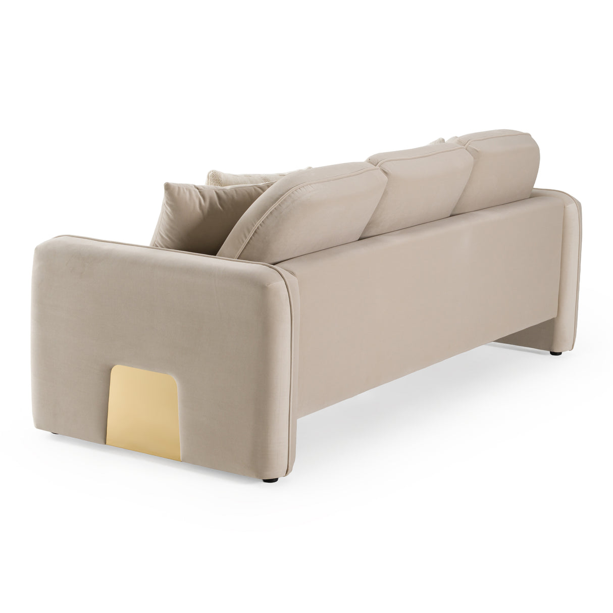 Gaston - Modern Beige Velvet Sofa - View Image 1