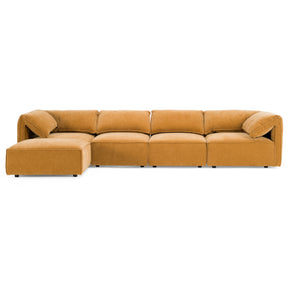 Gene - Modern Ochre Fabric 5-Piece Modular Sectional Sofa - View Image 1