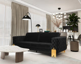 Divani Casa Georgia - Modern Velvet Glam Black + Gold Sofa | Home Elegance USA