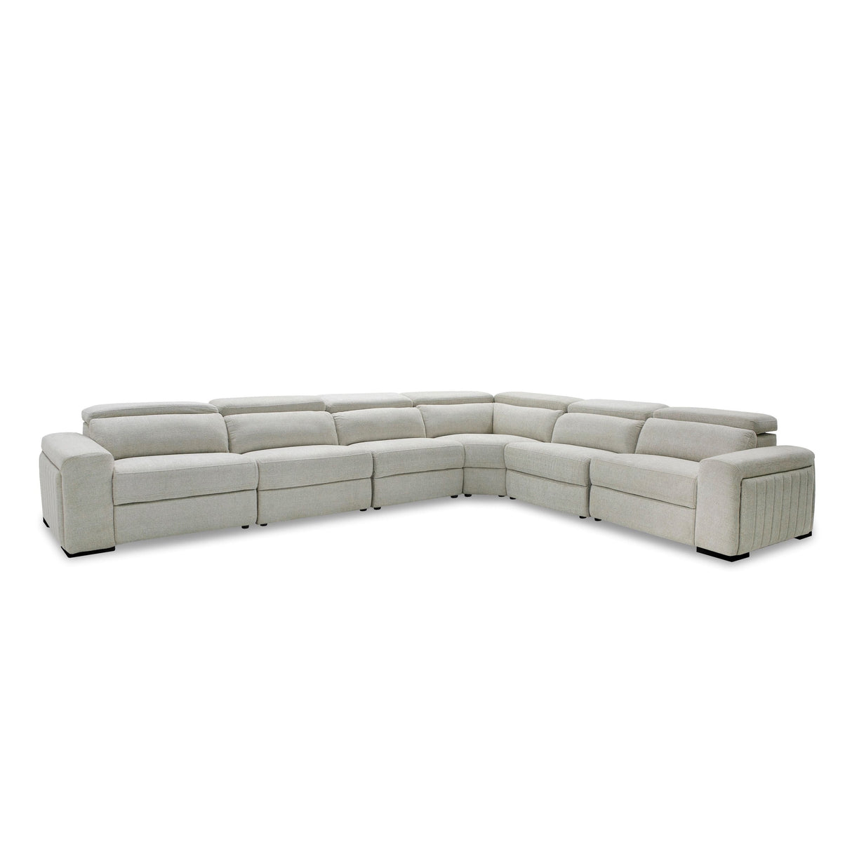 Divani Casa Gering - Modern Beige Fabric Sectional With 2 Power Recliners - sold by Home Elegance USA