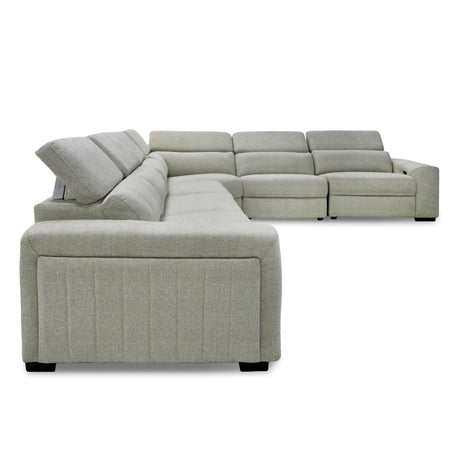 Divani Casa Gering - Modern Beige Fabric Sectional With 2 Power Recliners - sold by Home Elegance USA