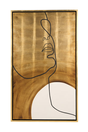 Golden Face - Modern 35" x 59" Painting - View Image 1