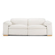 Gregory - Modern Off-White Leather Sofa w/ 2 Recliners - View Image 1