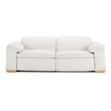 Gregory - Modern Off-White Leather Sofa w/ 2 Recliners - View Image 1