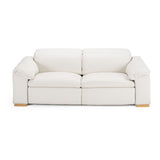 Gregory - Modern Off-White Leather Sofa w/ 2 Recliners - View Image 1