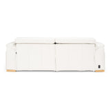 Gregory - Modern Off-White Leather Sofa w/ 2 Recliners - View Image 1