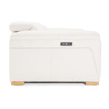 Gregory - Modern Off-White Leather Sofa w/ 2 Recliners - View Image 1