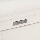 Gregory - Modern Off-White Leather Sofa w/ 2 Recliners - View Image 1