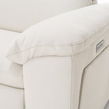 Gregory - Modern Off-White Leather Sofa w/ 2 Recliners - View Image 1