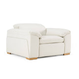 Gregory - Modern Off-White Leather Recliner Chair - View Image 1